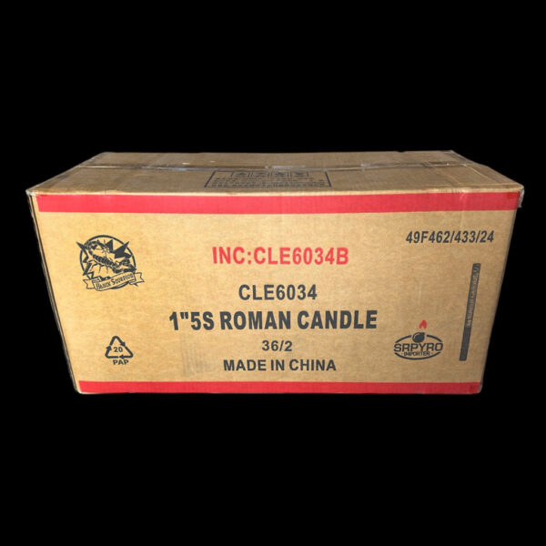 25mm roman candle - Red & Green Tail to Flower Crown, 48 pcs