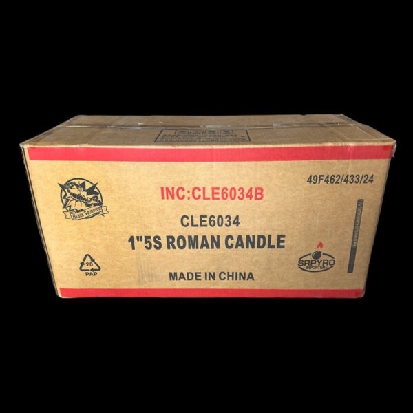 25mm roman candle - Red & Green Tail to Flower Crown, 48 pcs